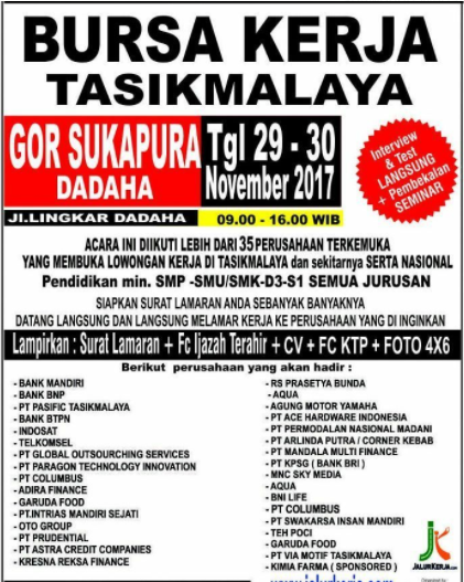Job Fair Tasikmalaya - November 2017