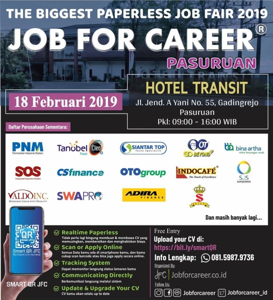 Job for Career Pasuruan – Februari 2019