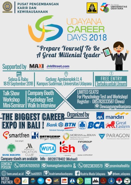 Udayana Career Days – Prepare your self to be a great millenial leader