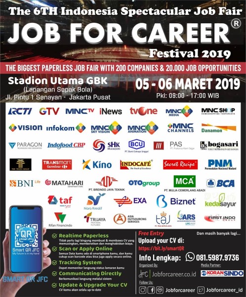 The 6Th Indonesia Spectacular Job Fair “JOB FOR CAREER” Festival 2019
